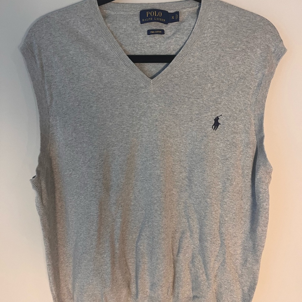 Polo by Ralph Lauren Gray Men's Sweater Vest Pima cotton
